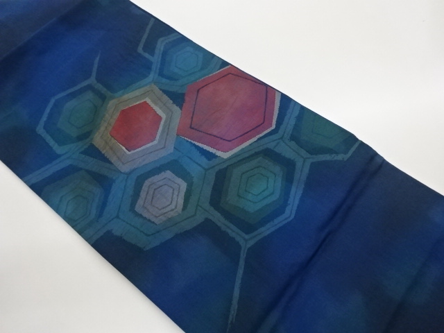 JAPANESE NAGOYA OBI / WOVEN ABSTRACT KIKKO PATTERN